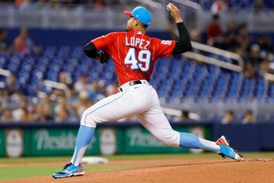 Marlins' Pablo Lopez strikes out first nine Braves to set MLB record